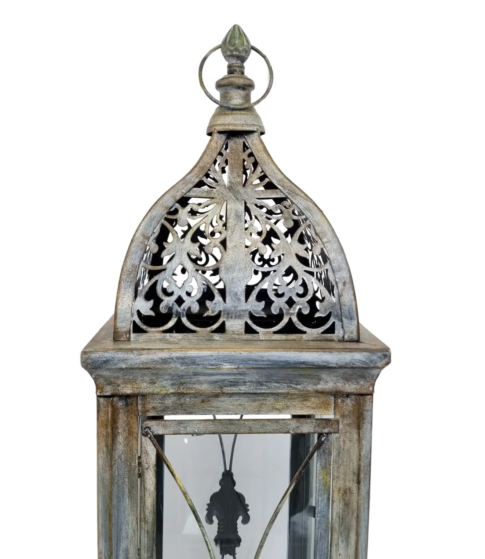 Large standing lantern Metal rustic lantern with glass panes Garden terrace decoration Beautiful high quality lantern for candle