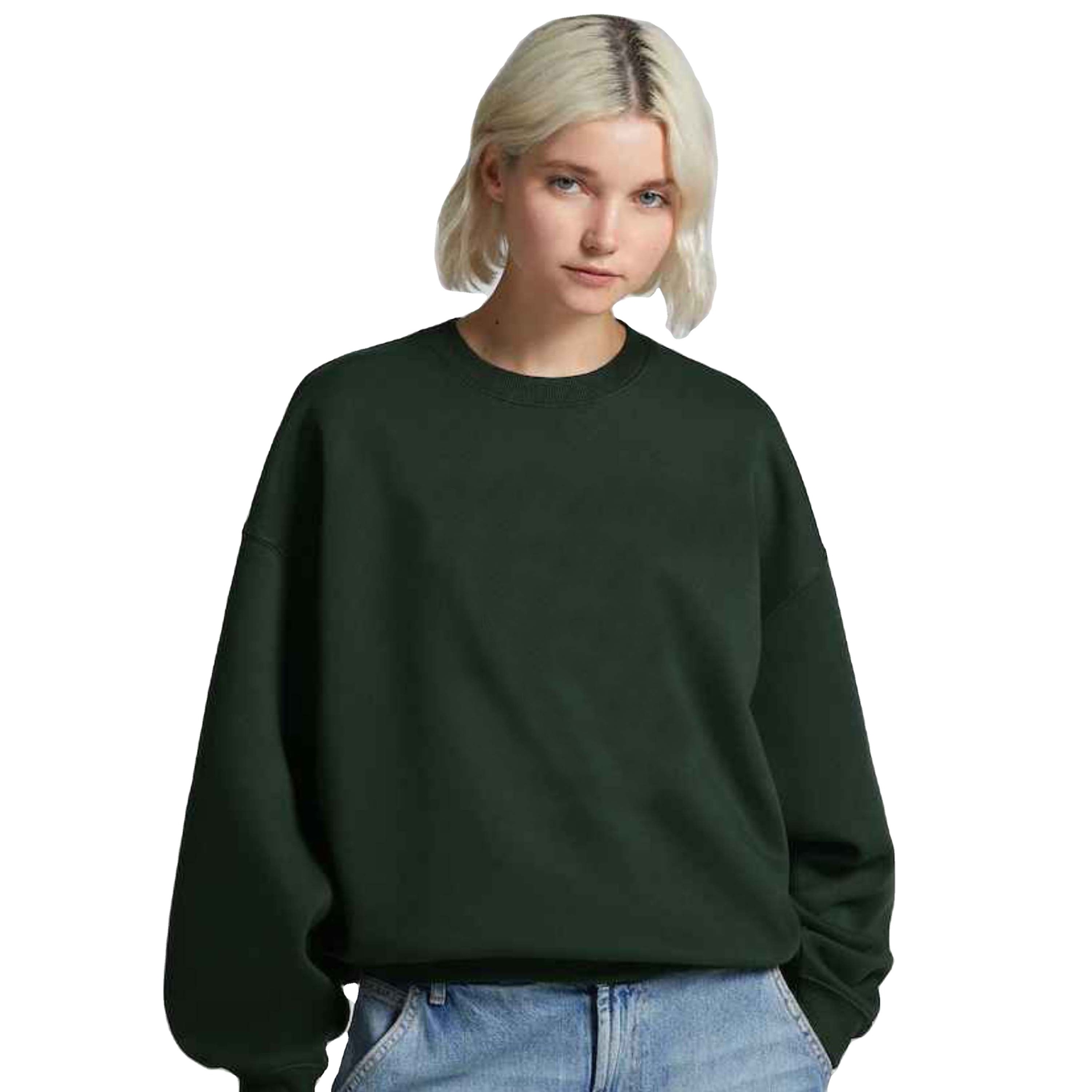 Winter Heavyweight Essentials Blank Plain Crew Neck Sweatshirt Sherpa Lined Fleece Crewneck Women's Sweatshirt