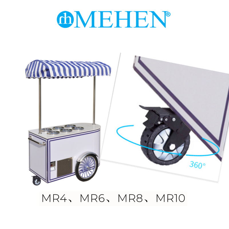 MEHEN MR4 Bicycles Vending Cart Solar Ice Cream Bike with Umbrella