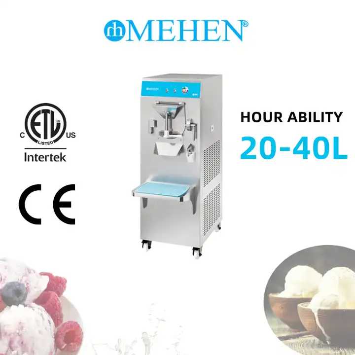 MEHEN M10E Hard Ice Cream Machine Maker Commercial Automatic Vending 100 Overrun Batch Freezer 20-40L/H Milkshake Machine /