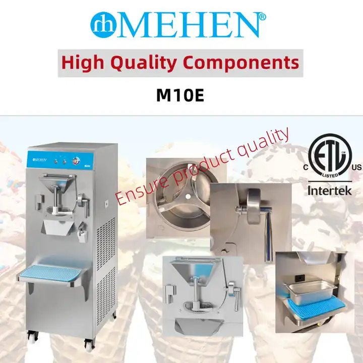 MEHEN M10E Hard Ice Cream Machine Maker Commercial Automatic Vending 100 Overrun Batch Freezer 20-40L/H Milkshake Machine /