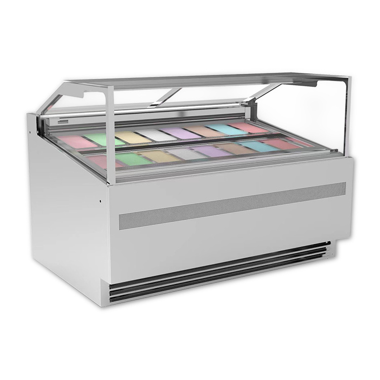 MEHEN MC16 gelato display case dipping refrigerated cabinet small cream fridge display freezer pozzetti gelato ice