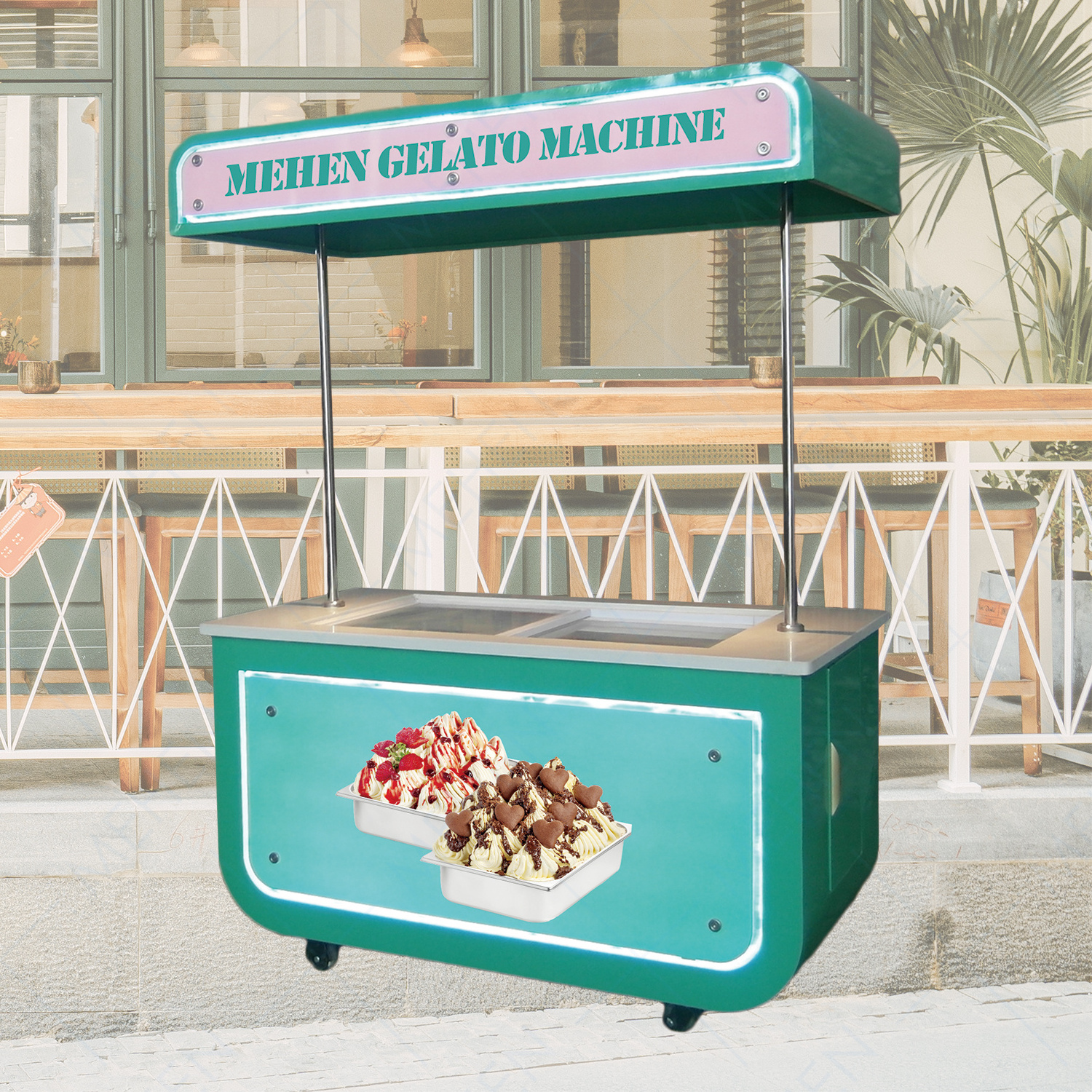 Ice cream cake push cart Gelato Ice Cream Push Cart /freezer Vending Machine /display Freezer