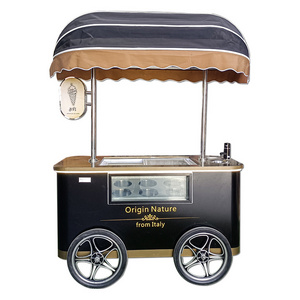 MEHEN MR4 MR6 MR8 hard ice cream cart with wheels ice cream push cart gelato cart