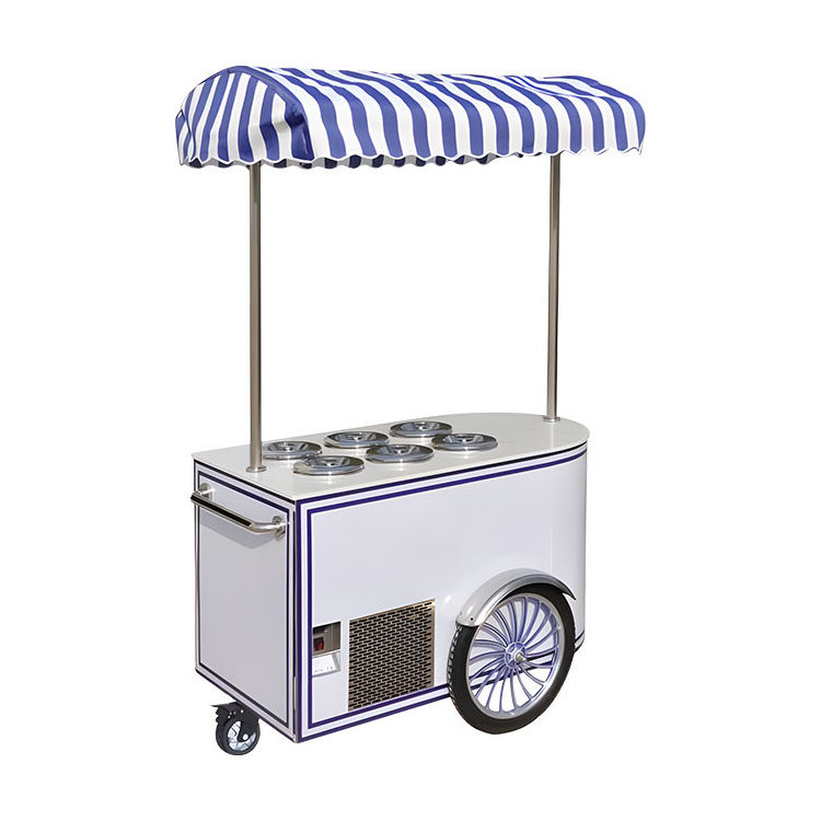 MEHEN MR4 MR6 MR8 hard ice cream cart with wheels ice cream push cart gelato cart