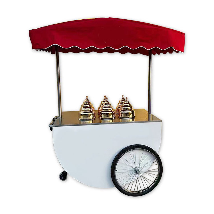 MEHEN MR4 MR6 MR8 hard ice cream cart with wheels ice cream push cart gelato cart