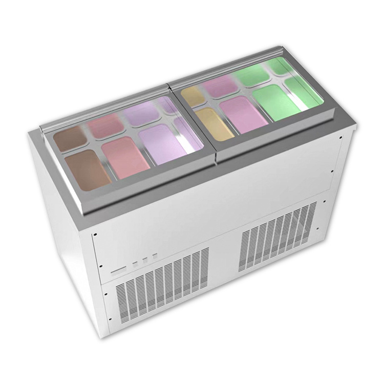 MEHEN MC16 gelato display case dipping refrigerated cabinet small cream fridge display freezer pozzetti gelato ice