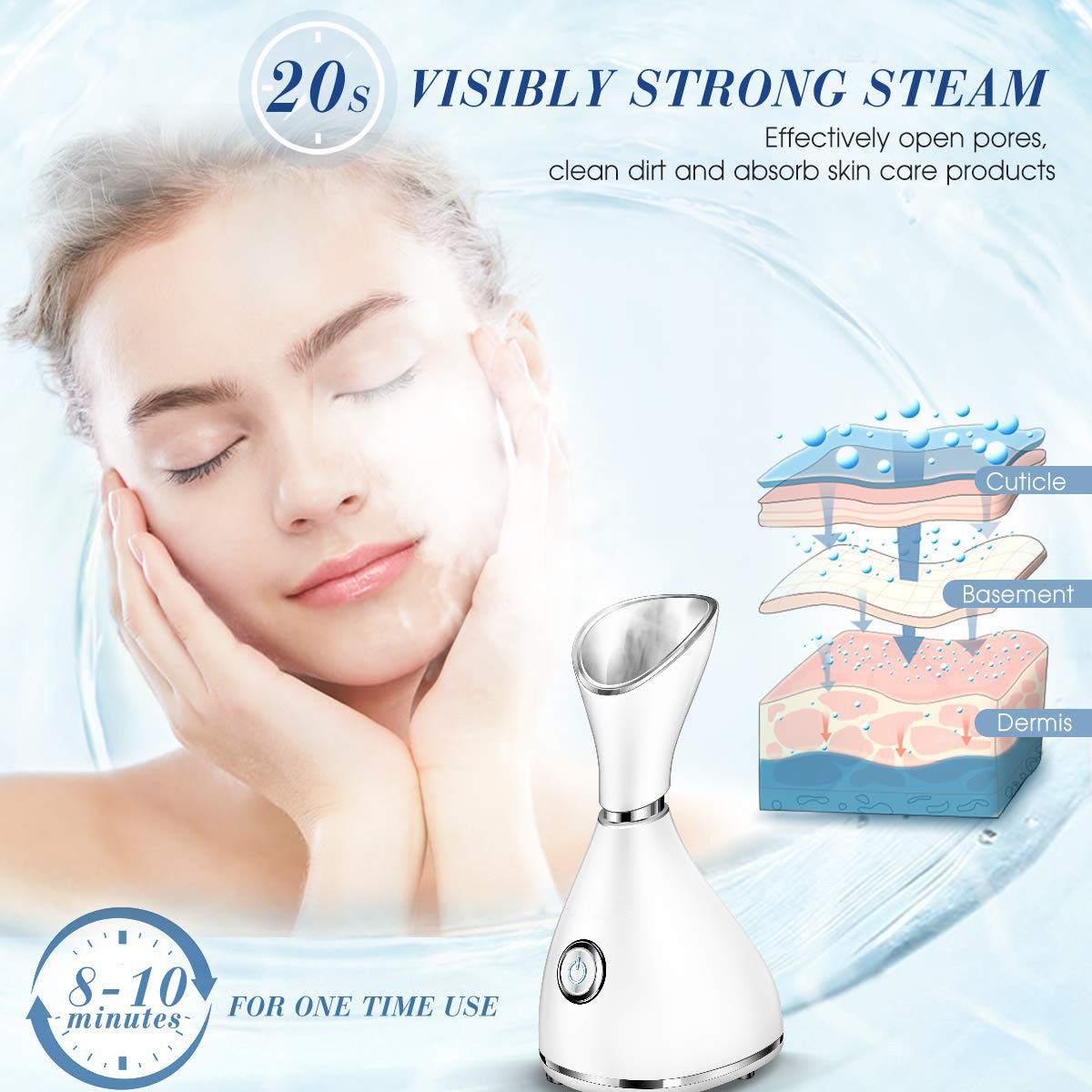 Mini Portable Steam Vaporizer Home Spa Electric Nano Mist Spray For Facial Steamer