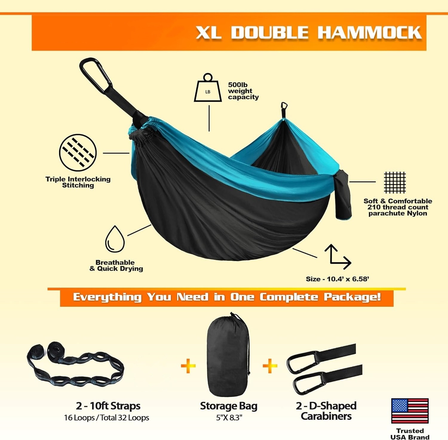 Outdoor Camping Hammock Portable Hammocks Camping Accessories For Backpacking Travel Beach Backyard Patio Hiking