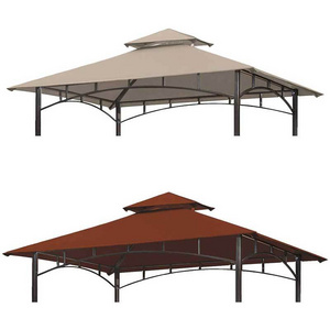 Grill Gazebo Replacement Canopy Roof Outdoor BBQ Gazebo Canopy Top Cover Gazebo Top Cover Double Tired Grill Shelter Cover