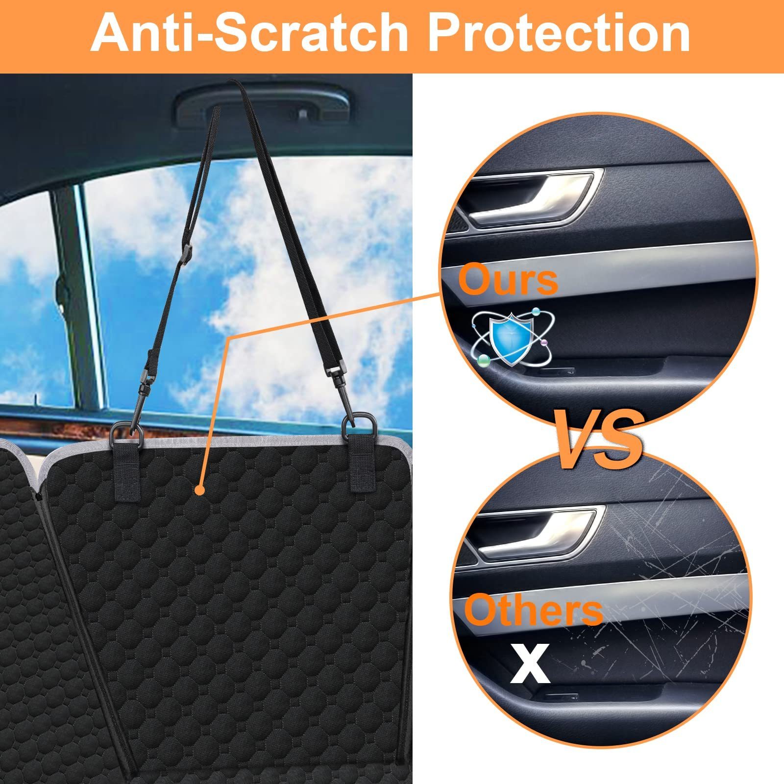 Hot Sale Dog Car Seat Cover  Waterproof Scratchproof Pet Hammock Washable Nonslip for Cars Trucks and SUVs