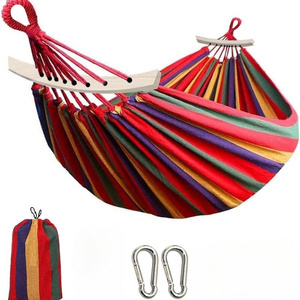 Garden Canvas Hammock Comfortable Fabric Hammock with Tree Straps For Hanging Durable Portable Hammock