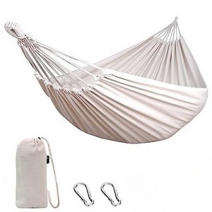 Large Double Canvas Hammock With Portable Bags Ropes For Hanging Tree 2 People Hammock For Outdoor Patio Backyard Garden