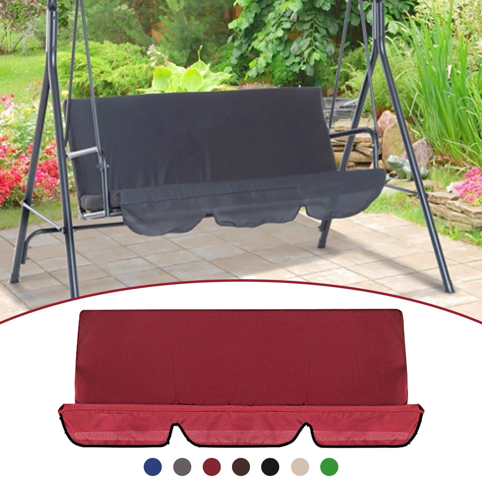 Waterproof Polyester Swing Canopy With Seat Cushion Cover Set Top Swing Replacement Canopy Cover Patio Furniture Covers