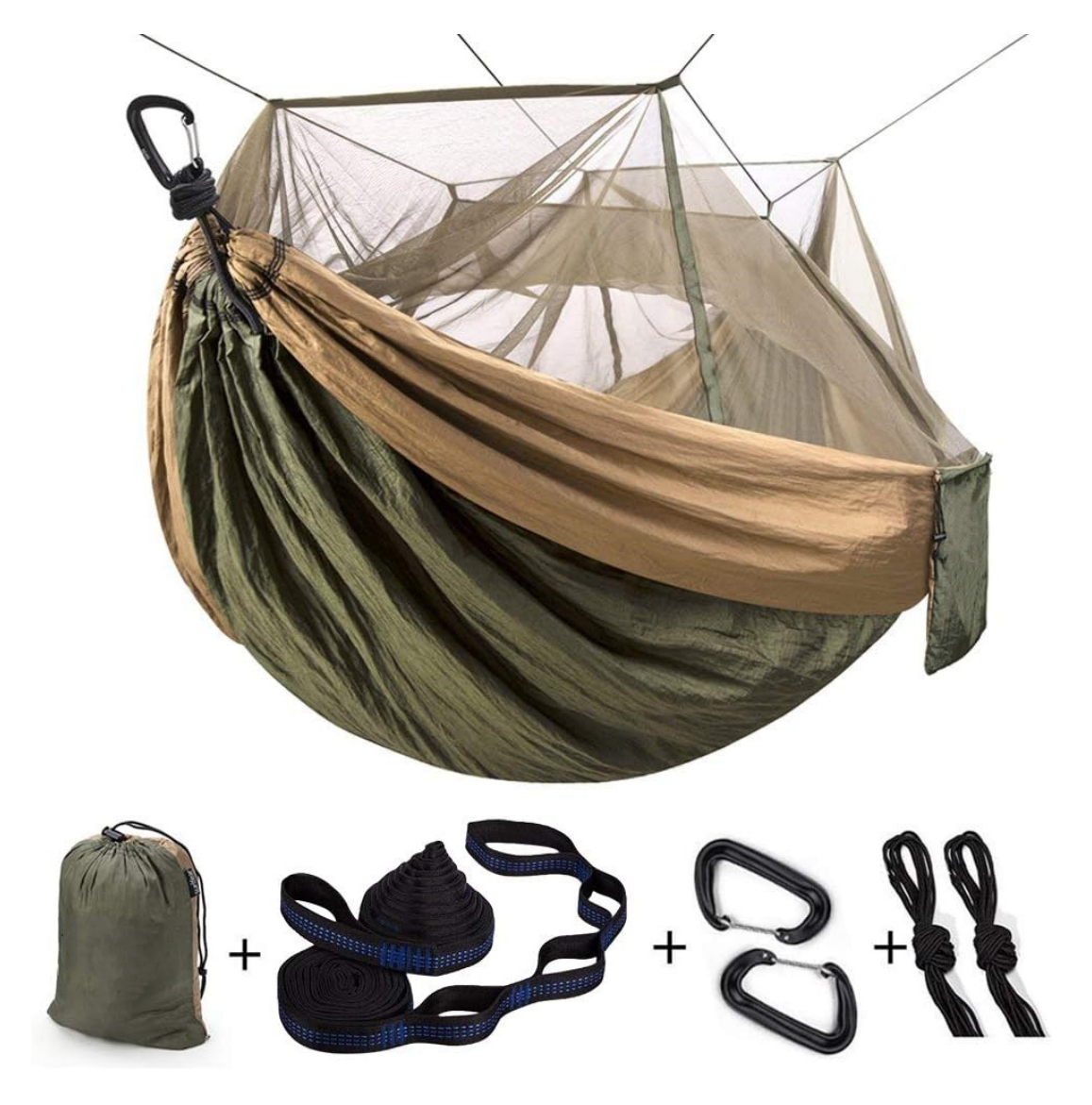 Camping Hammock With Mosquito Net Double & Single Lightweight Portable Hammocks With Tree Straps Parachute Hammock