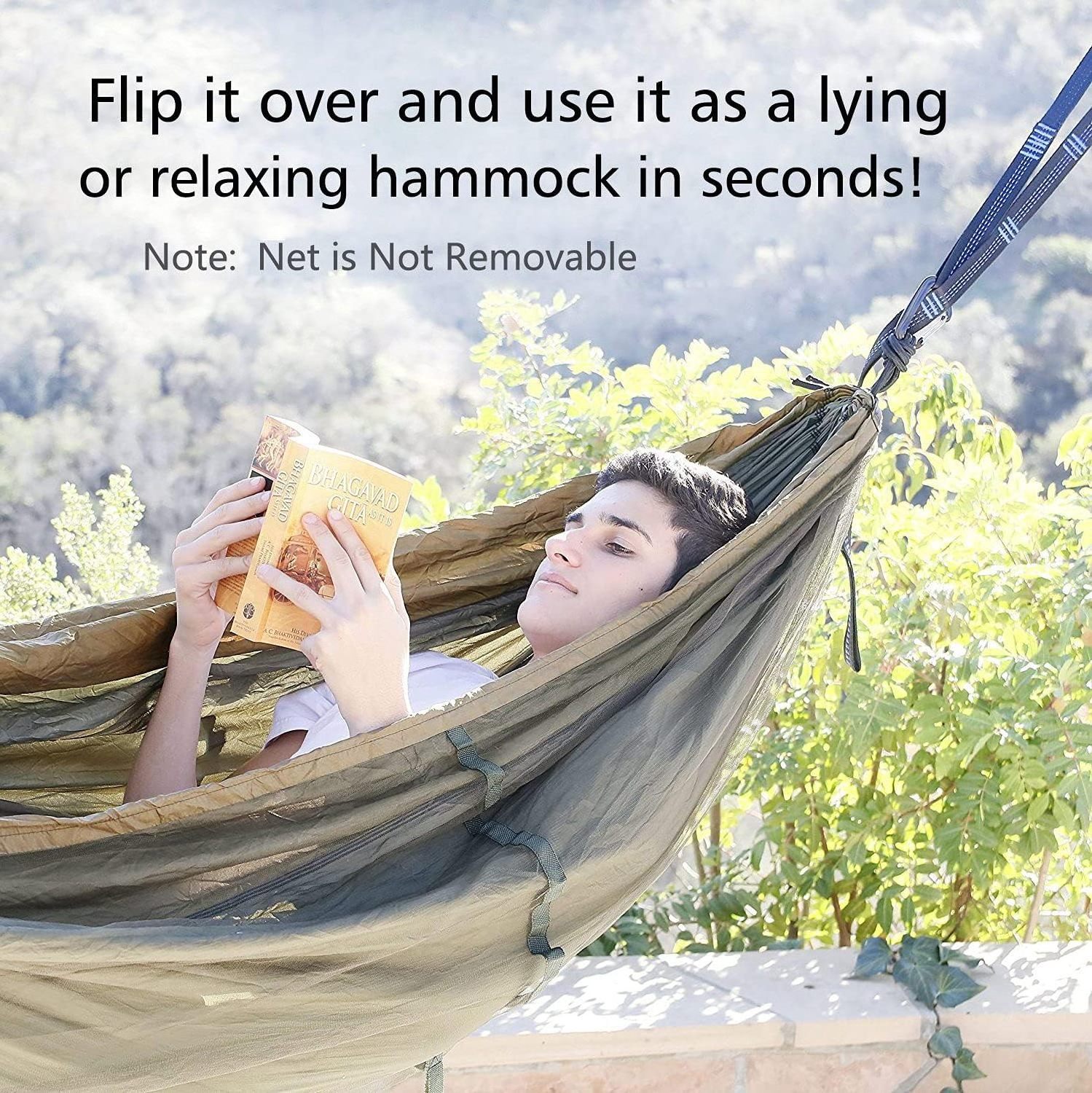 Camping Hammock With Mosquito Net Double & Single Lightweight Portable Hammocks With Tree Straps Parachute Hammock