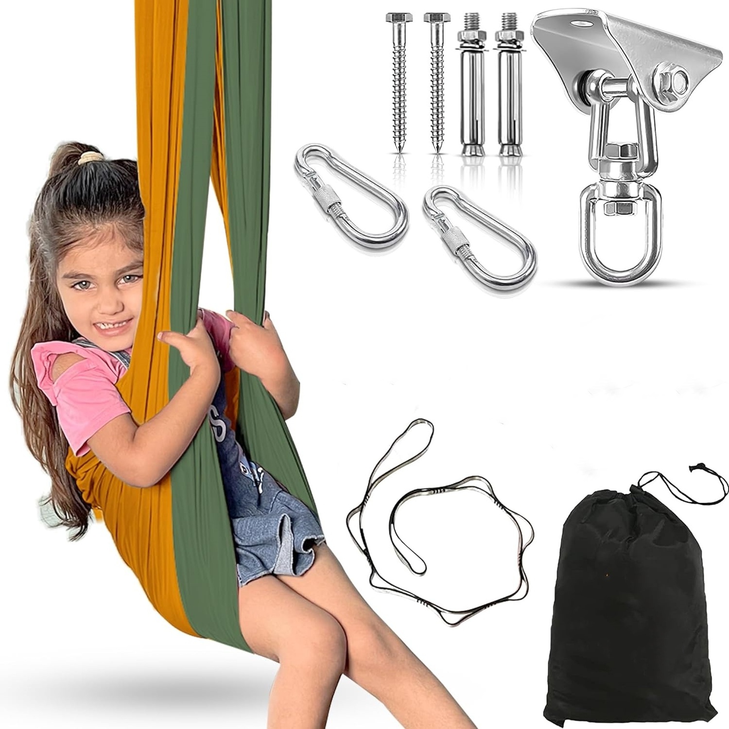 Sensory Swing Indoor Outdoor For Kids Adults Therapy Swing Indoor Swivel Hanger Cuddle Swing Outdoor Hammocks