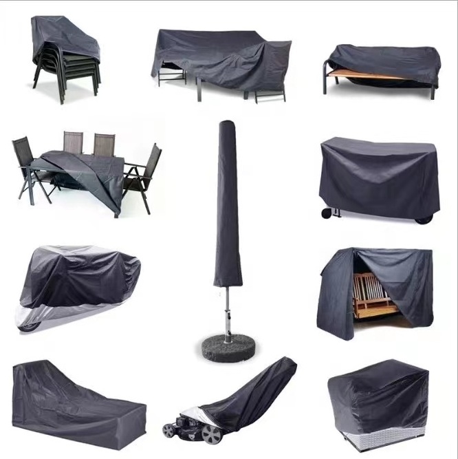 Black Outdoor Waterproof Fabric Garden Furniture Cover 420D Waterproof Patio Cover Outdoor Furniture