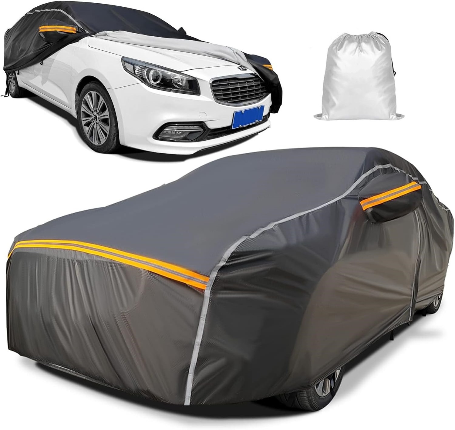 Custom Universal Best Car Covers Folding Compact Retractable Outdoor Waterproof Sun Hail Snow Protection Full Car Seat Cover