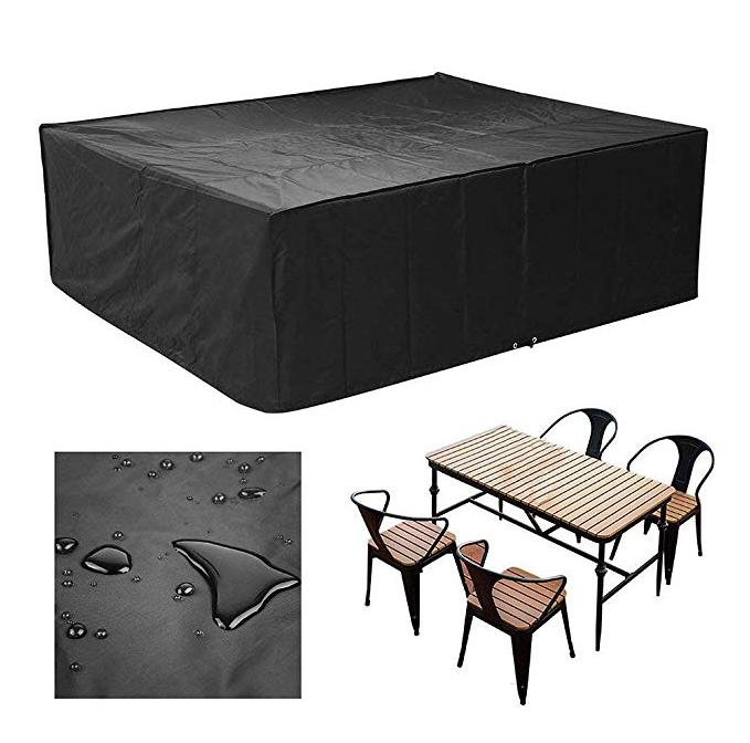 Black Outdoor Waterproof Fabric Garden Furniture Cover 420D Waterproof Patio Cover Outdoor Furniture