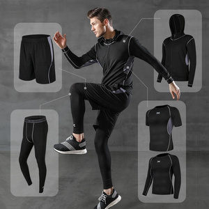 Fitness Wear Men Sportswear 5 Pieces Workout Gym Sets Men Compression Custom Gym Five Piece Set