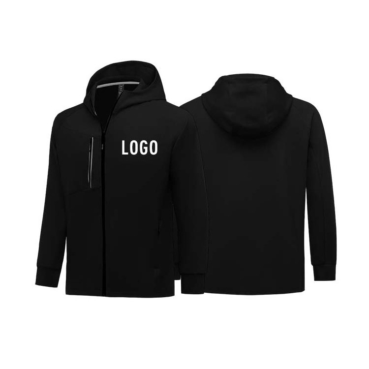 Men's Custom Logo Design Streetwear Polyester Softshell Quick Dry Outdoor Sports Running Breathable Jacket For Men