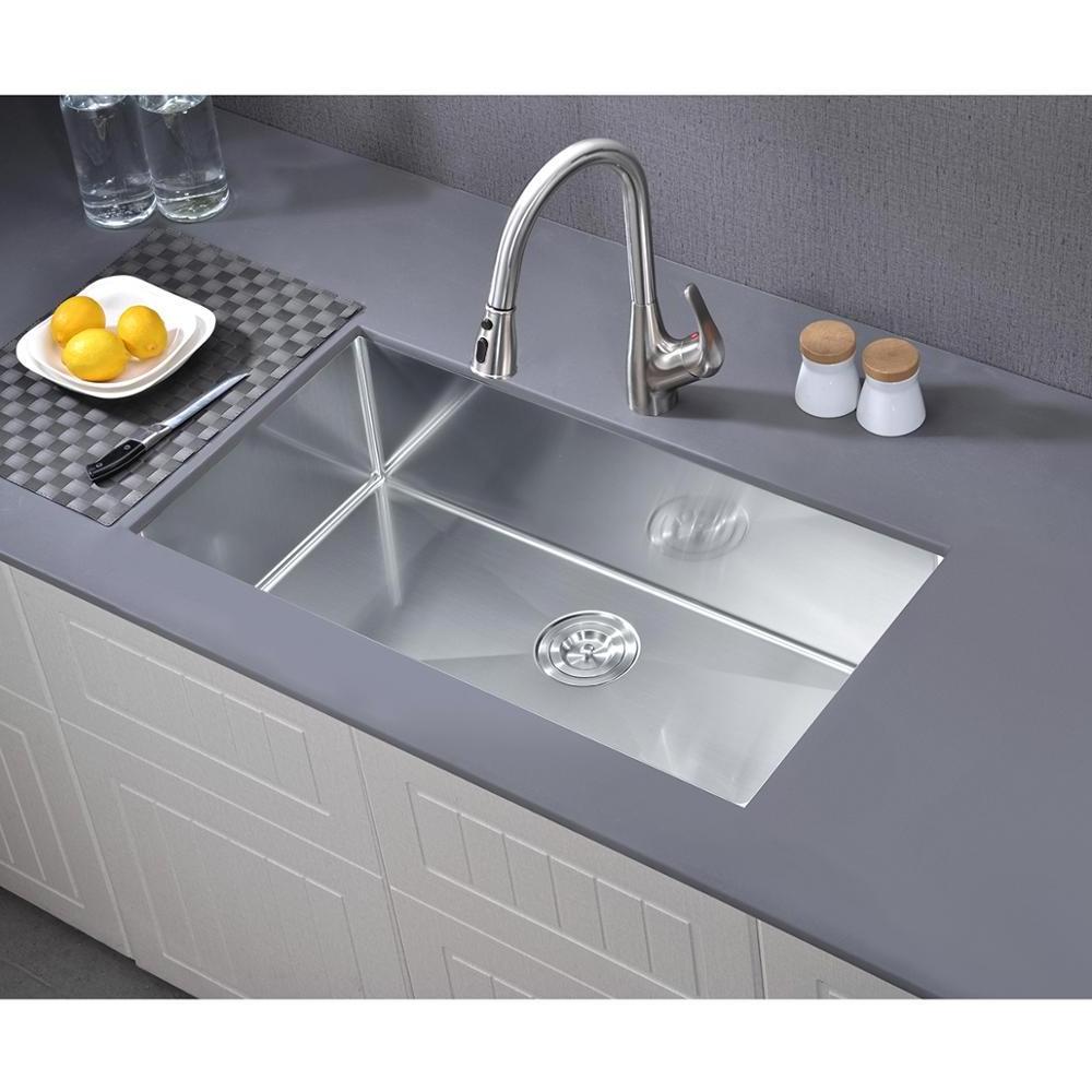 Meiao modern style 33X18 inch 16 Gauge Undermount Handmade Stainless Steel Kitchen Sink