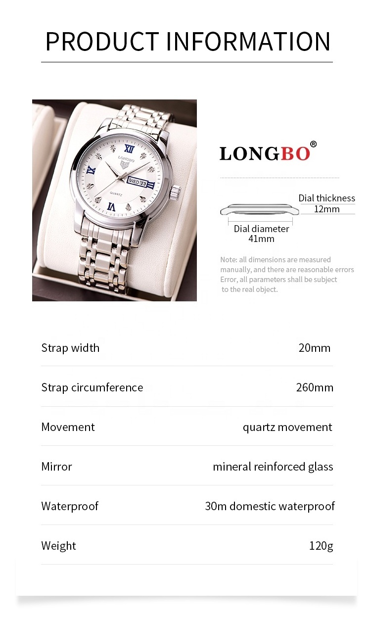 LONGBO full diamond watches man watch brand original boys watch accessories  parts stand display