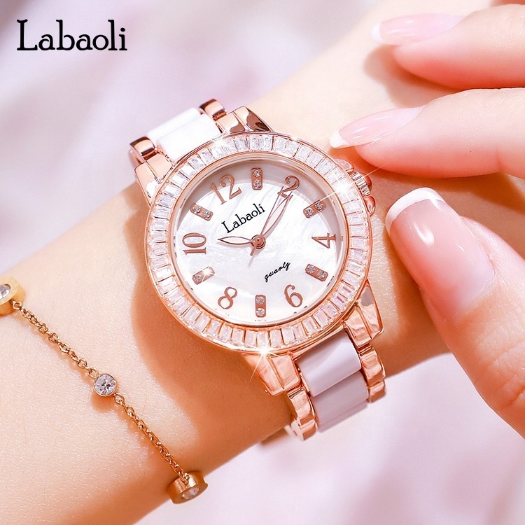 LABAOLI Luxury Stainless Steels Quartz  rose gold watch in hand watch for girls stylish,little girl watch gift set