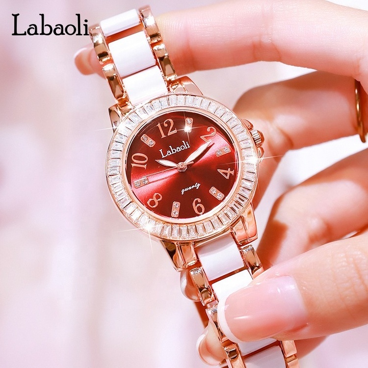 LABAOLI Luxury Stainless Steels Quartz  rose gold watch in hand watch for girls stylish,little girl watch gift set