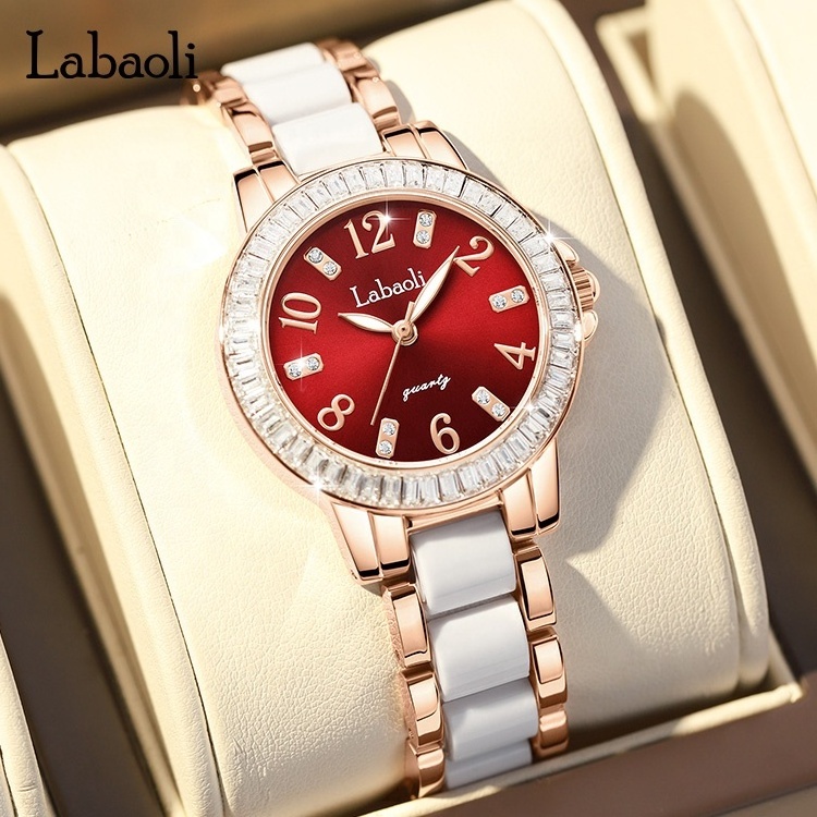 LABAOLI Luxury Stainless Steels Quartz  rose gold watch in hand watch for girls stylish,little girl watch gift set