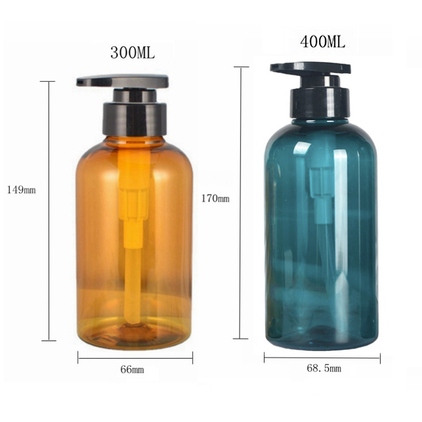 300ml 500ml 16oz 1L PET frosted blue lotion pump  bottle  for shampoo cosmetic use