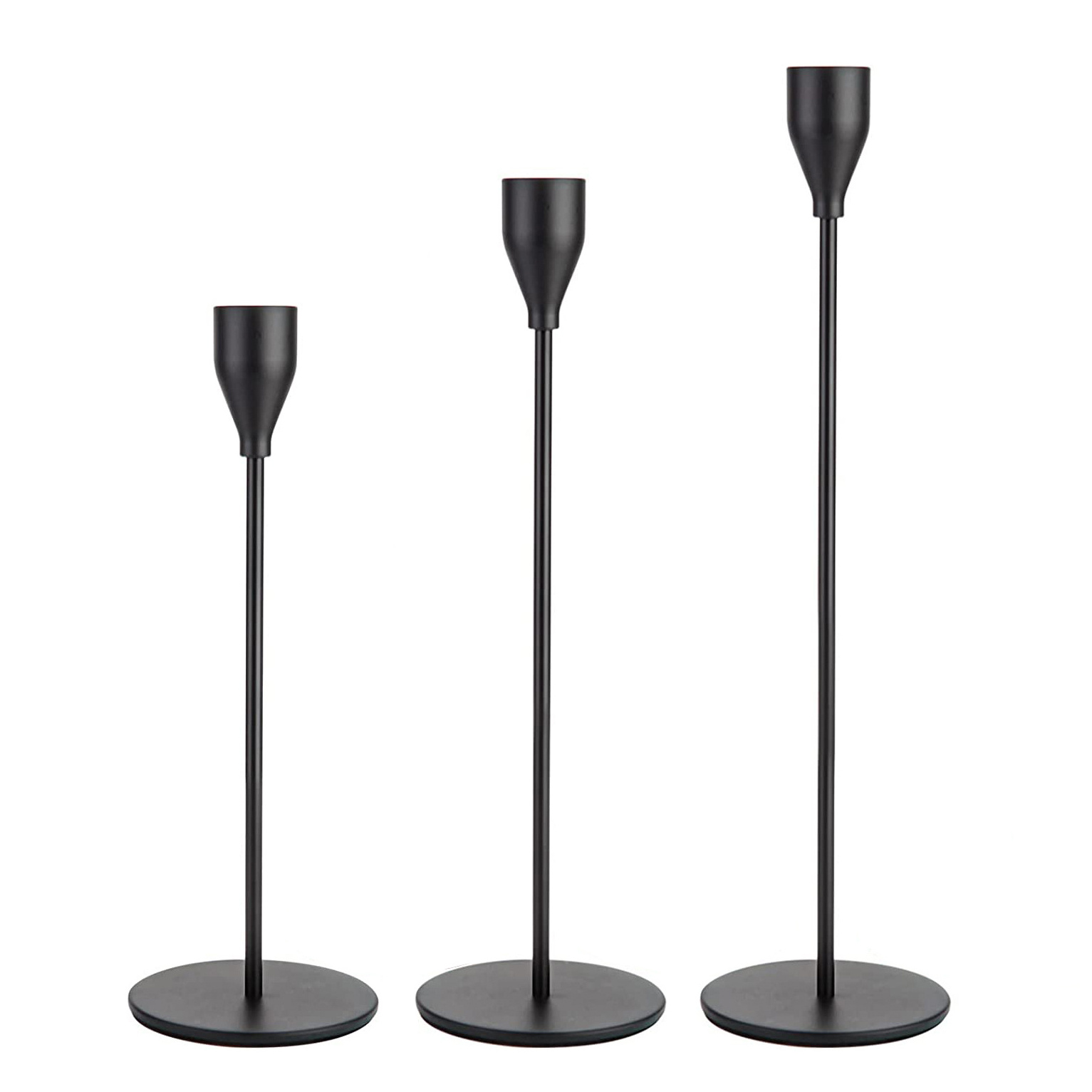 Metal Tall Candle Black Candle Holders Decorative For Wedding