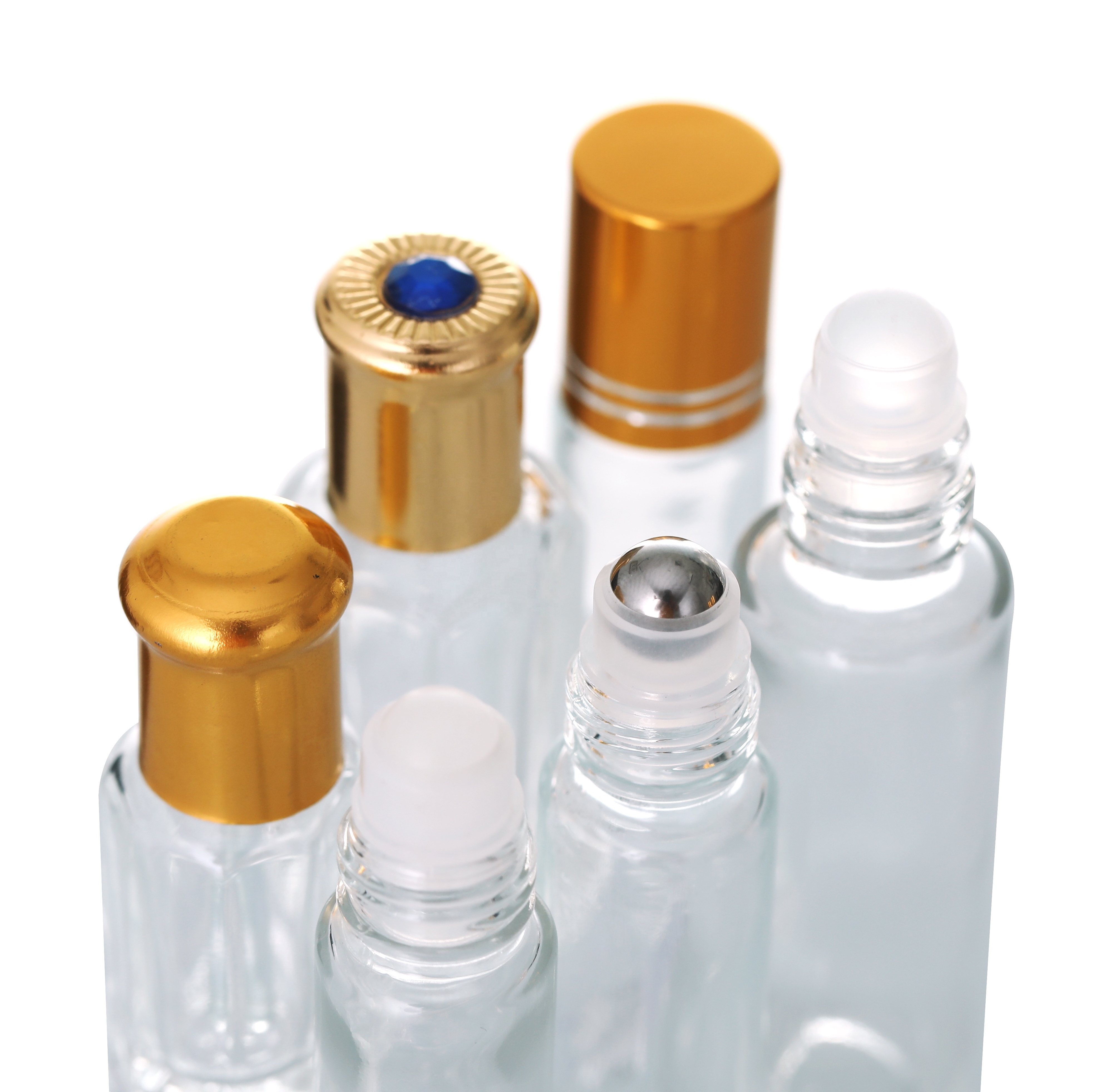 Wholesale Free Sample Perfume Glass Rollon Vial 3ml 6ml 9ml 12ml Octagon Attar Glass Roller Bottle