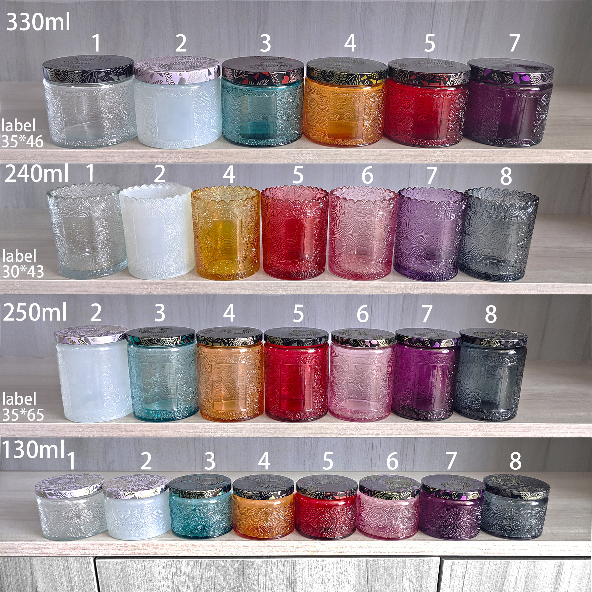 Special Candle Container 220Ml Unique Luxury unique candle jars with glass lids