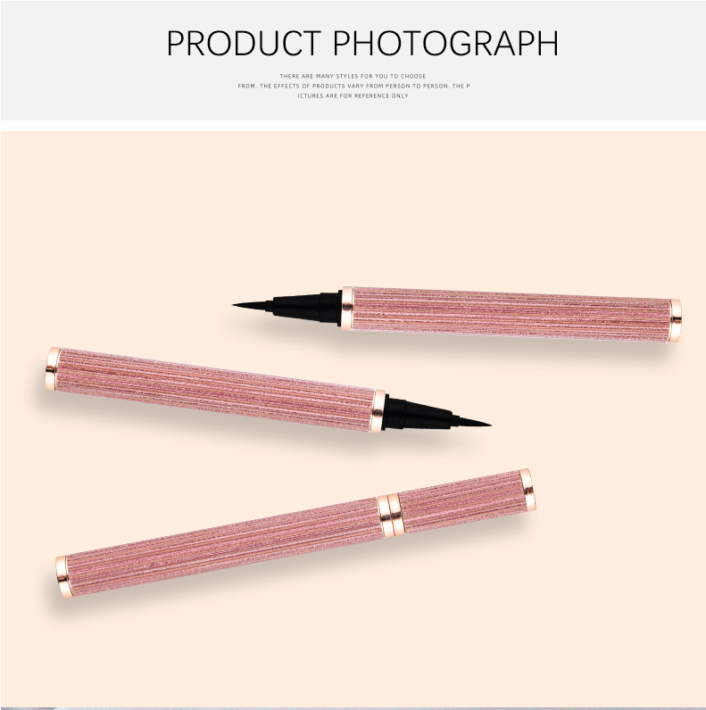 no logo pink striped eyeliner Vegan Eyeliner Pencils private label Black Packaging Waterproof writing fluently Eyeliner Glue Pen