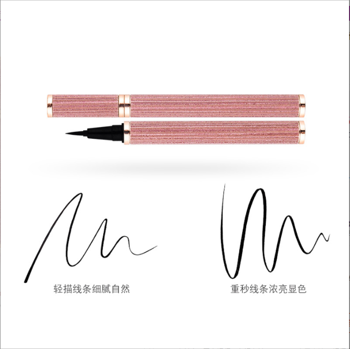 no logo pink striped eyeliner Vegan Eyeliner Pencils private label Black Packaging Waterproof writing fluently Eyeliner Glue Pen