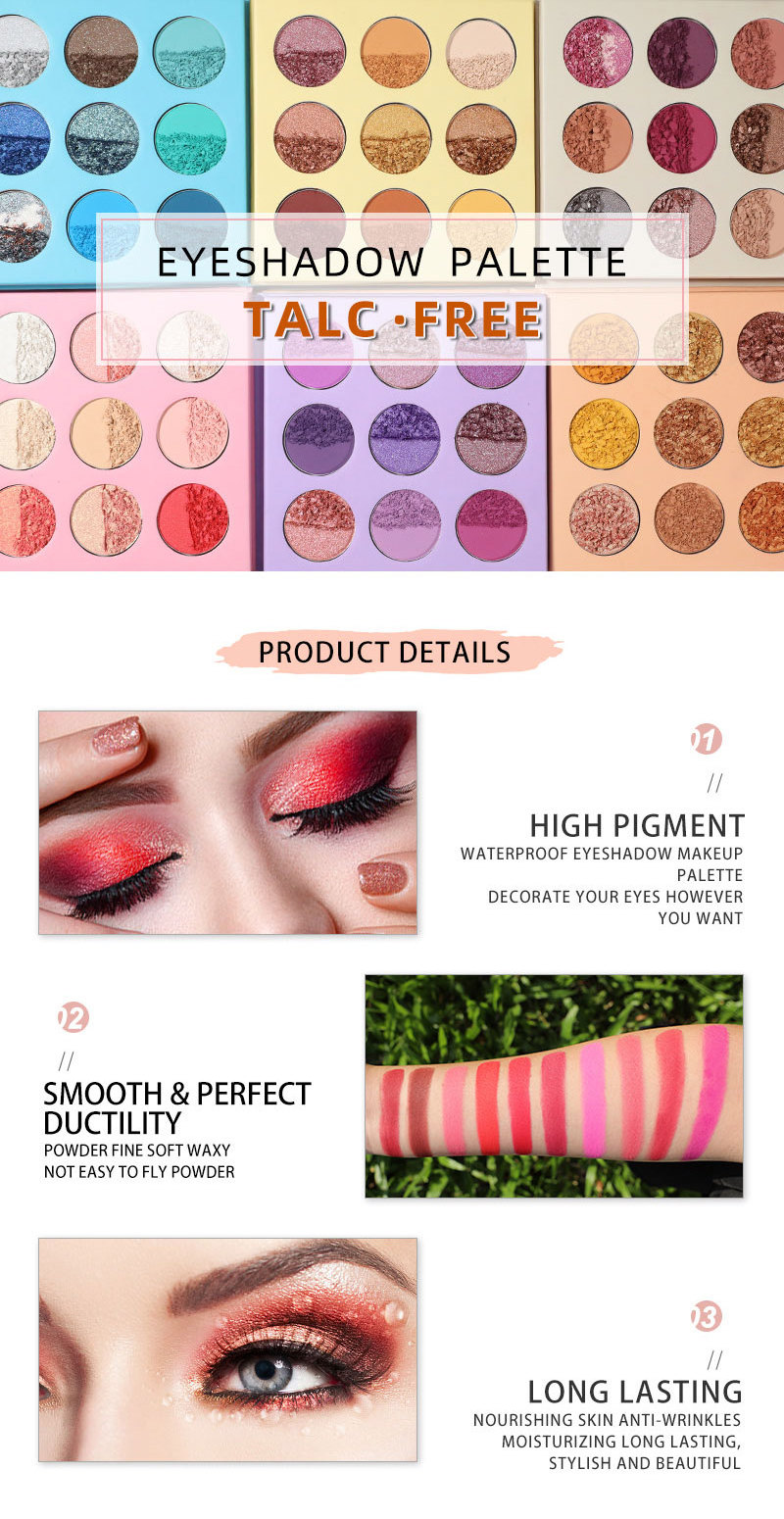 High Pigment Custom Logo Multi Color DIY Eyeshadow Palette High Quality Cosmetic Eyeshadow Palette