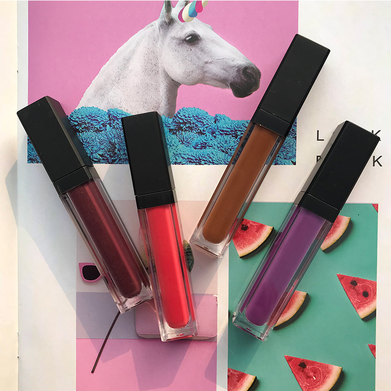 Vegan lipsticks Makeups Private label 10 color matte liquid lipsticks private label   pink lipsticks container