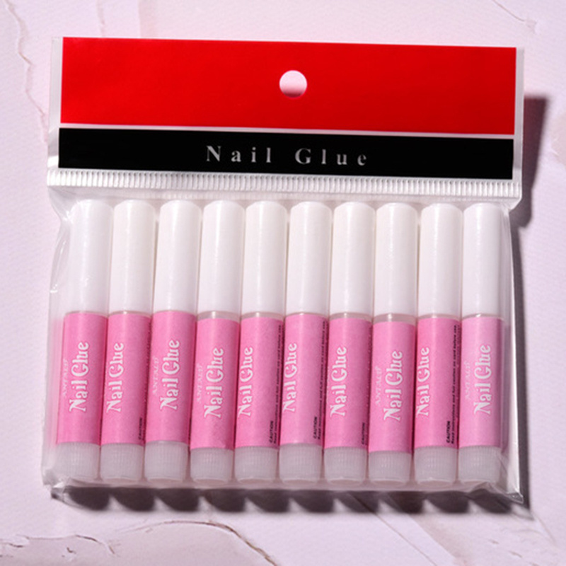 Custom Private Label Acrylic False Fake Nail Tips Glue 2g 3g 10g Pink Brush Press On Nail Glue Gel Bulk