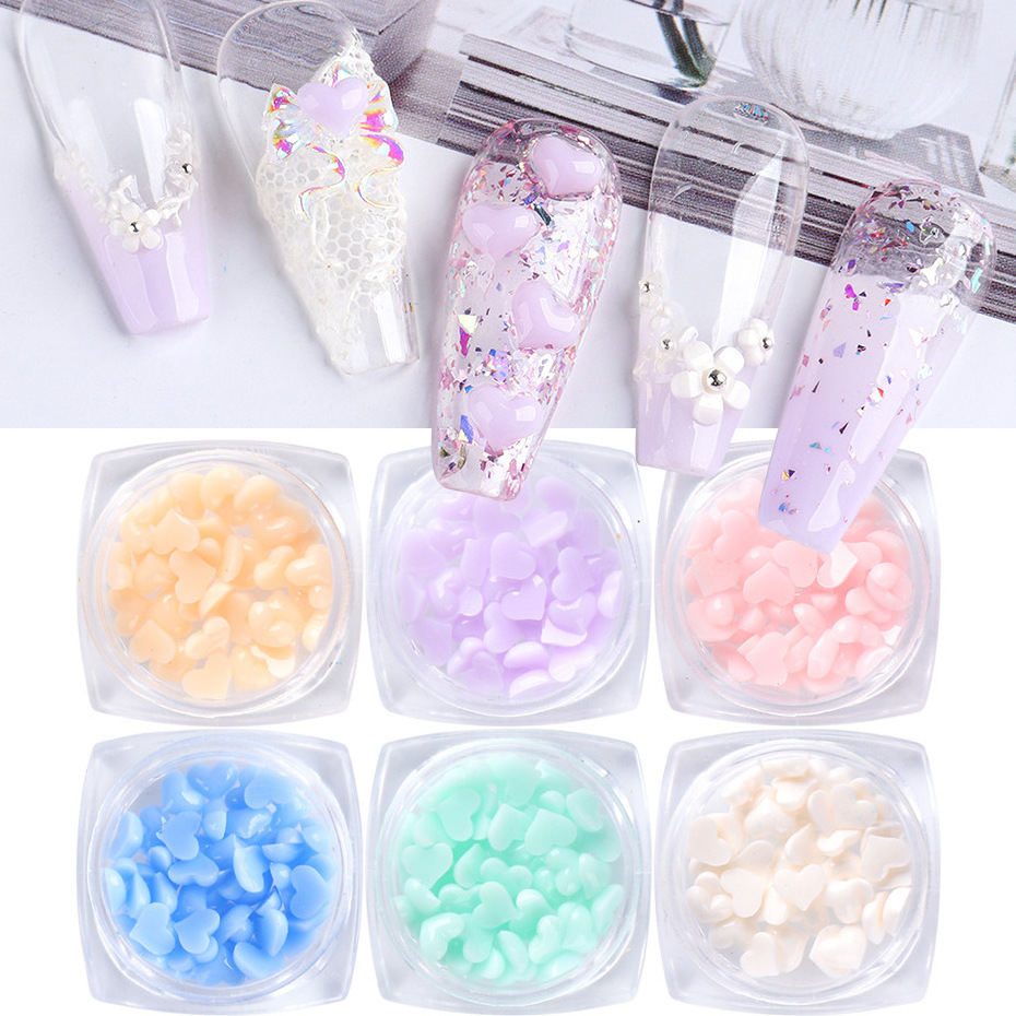 Half Round Pearls Colorful Mixed Flatback Loose White Glue On Resin Beads DIY Nail Charms Jewelry Making Nails Art