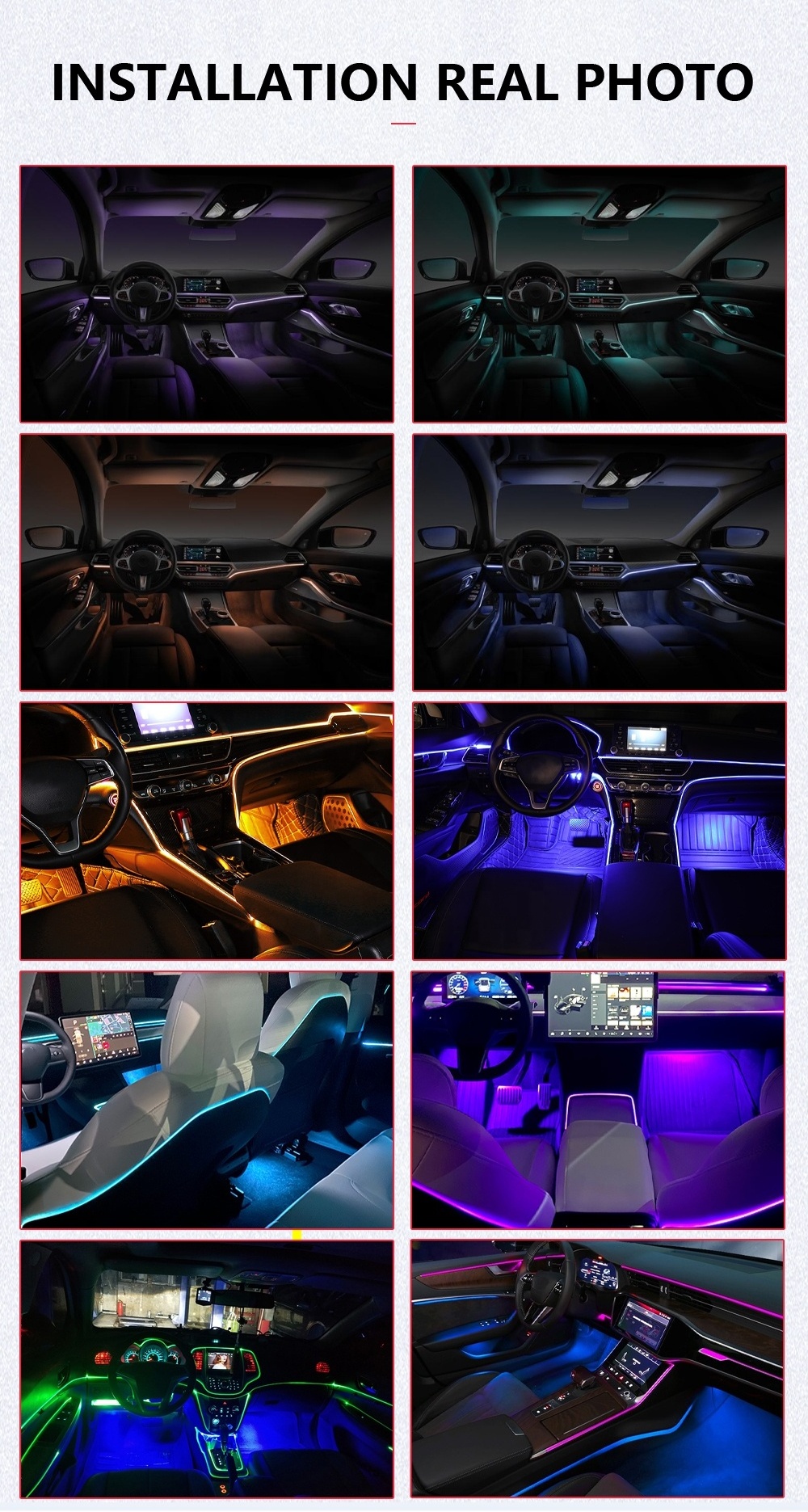 Symphonys 64Color car ambient lighting acrylic strip RGB symphony interior car ambient flow chasing light for Honda CRV