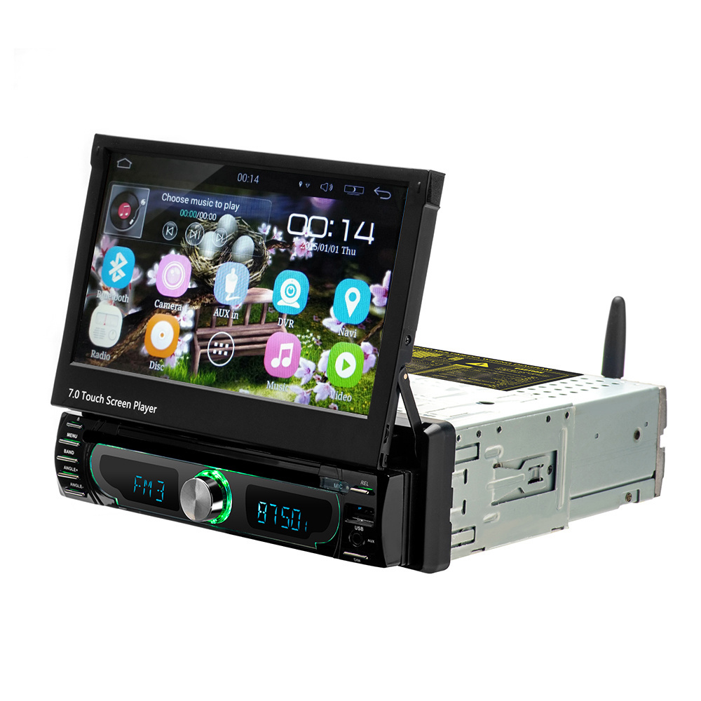 Android Wince system 800*480 Retractable MP5 player FM GPS BT 7 inch touch screen DVD player