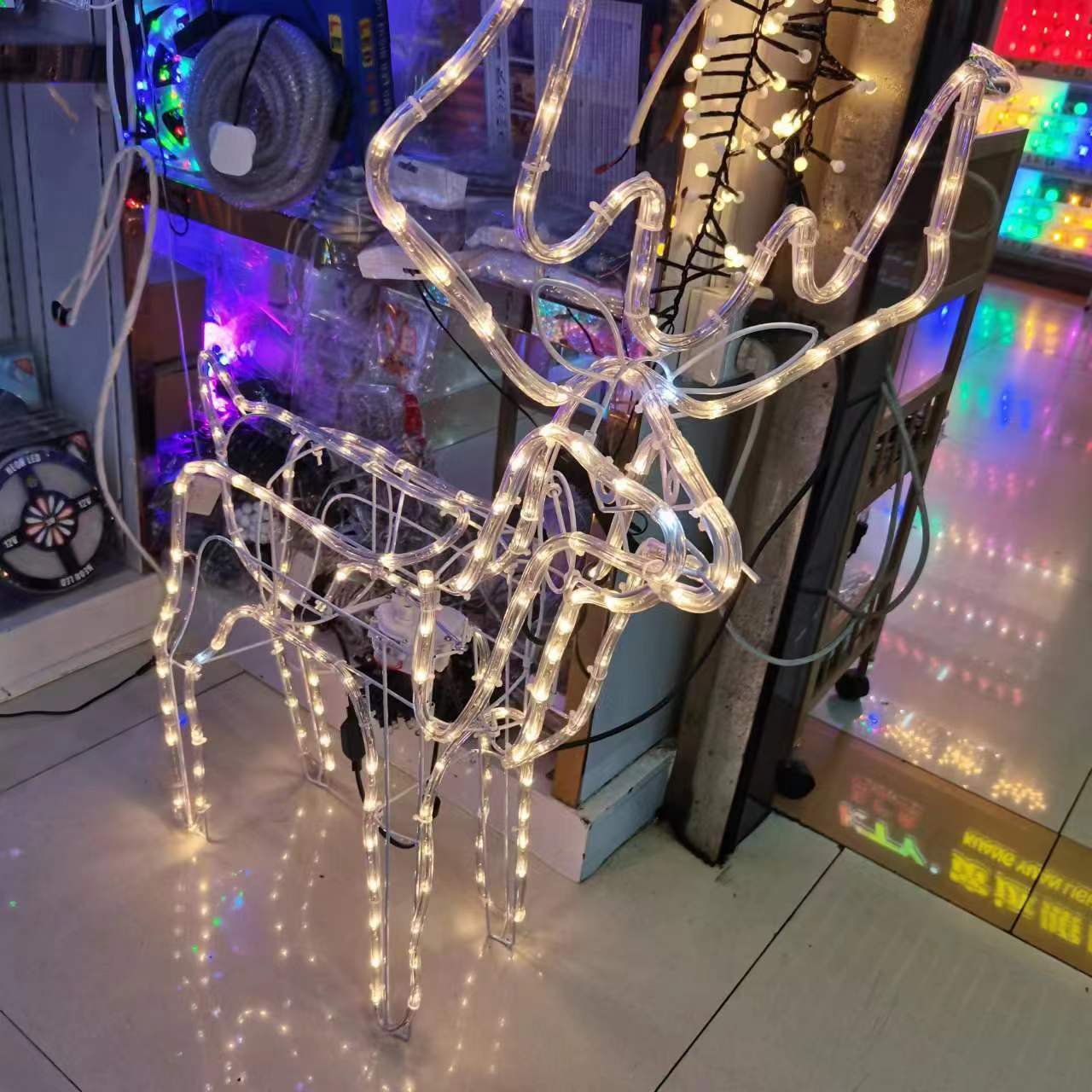 Christmas decorations 3D led deer light sculpture outdoor decorative reindeer wall decor neon lights neon christmas lights