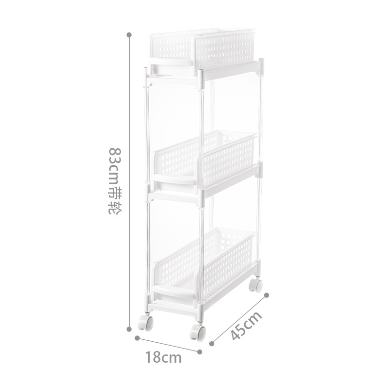 2-Tier Sliding Shelves Storage Drawer Organizer Plastic Drawer Storage Shelf