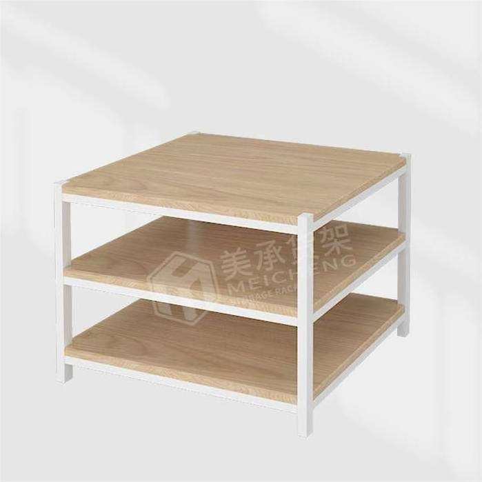 Meicheng Supermarket Wood Promotion Desk Convenience Store Rice Milk Rack Stacking Shelves Promotion Shelves Display Table