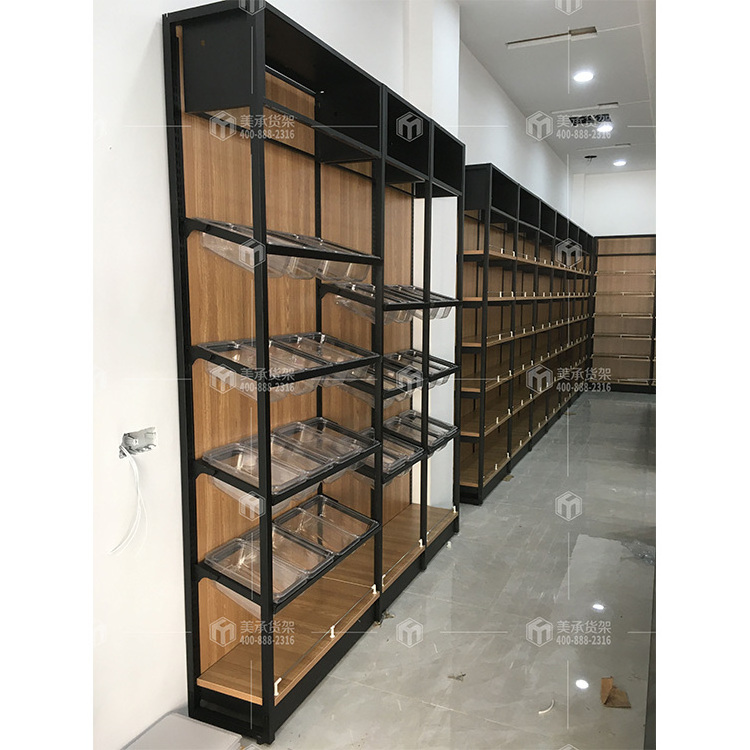 Meicheng Shop Interior Design Retail Store Gondola Display Rack Store Shelf Supermarket Shelf Display Shelves