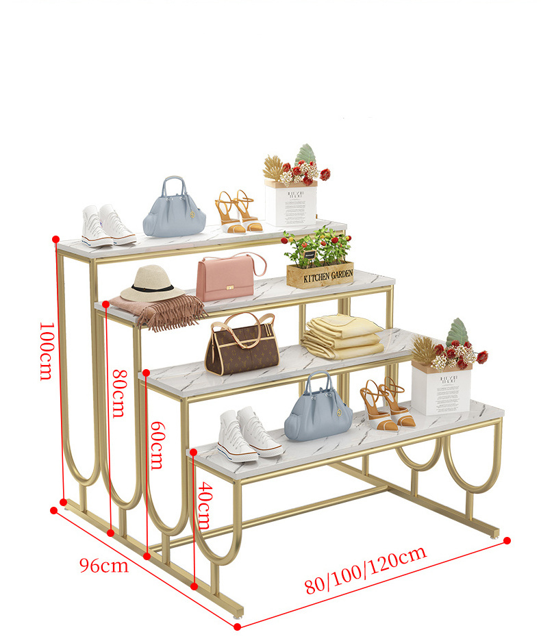 Clothing store display rack shoe bag shop Nakajima flow table middle display table high and low shoe store shoe rack display tab