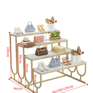 Clothing store display rack shoe bag shop Nakajima flow table middle display table high and low shoe store shoe rack display tab