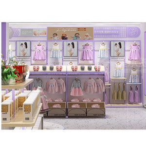 Meicheng Baby Shop Clothes Display Interior Design Wall Mounted Clothing Rack For Retail Store